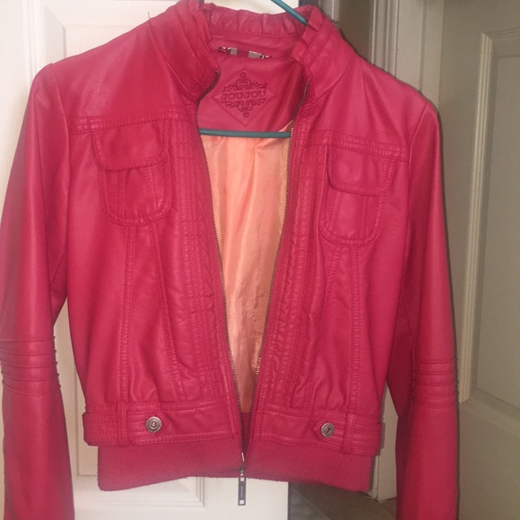 Pink leather jacket - Picture 3 of 5